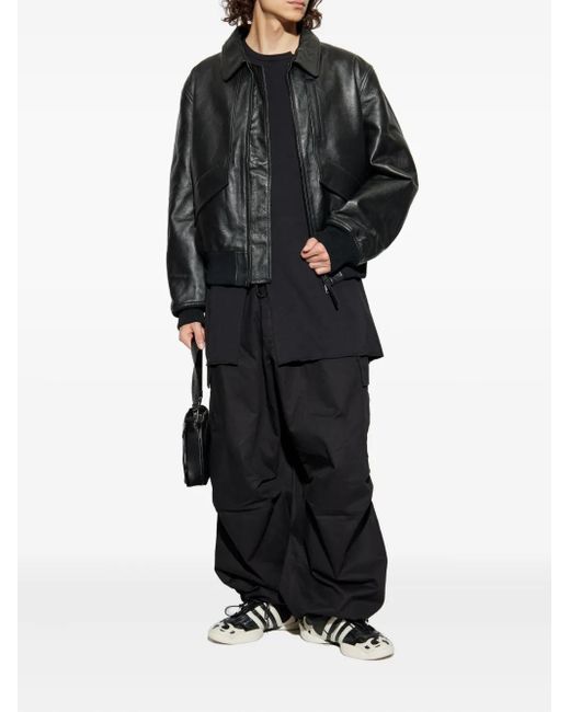 Yohji Yamamoto Black Slit-detail Short-sleeve T-shirt for men