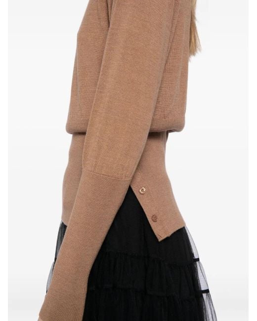 Simone Rocha Getailleerde Top Met Hoge Hals in het Brown