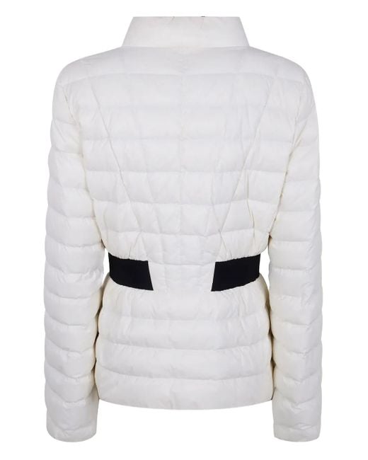 Moncler White Quilted Belted Jacket
