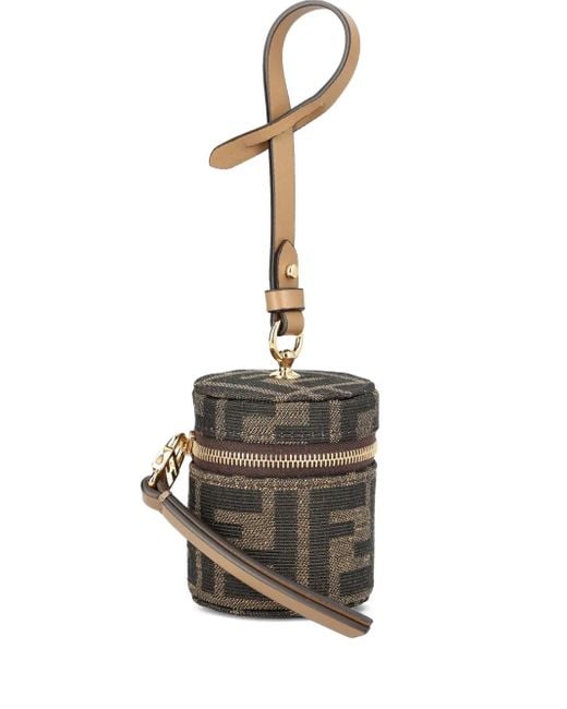 Fendi White Baguette Ff-Pattern Coin Holder
