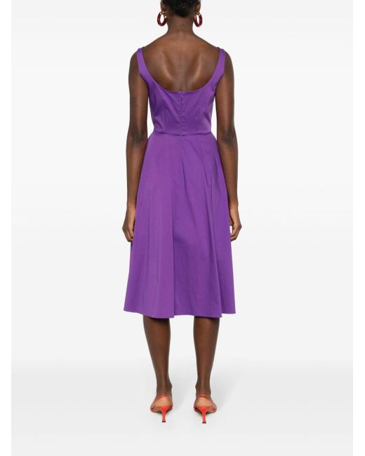Blanca Vita Purple Aesculus Flared Midi Dress