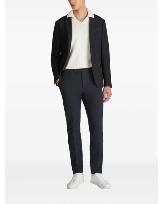 Zanone Blue Single-Breasted Wool Blazer for men
