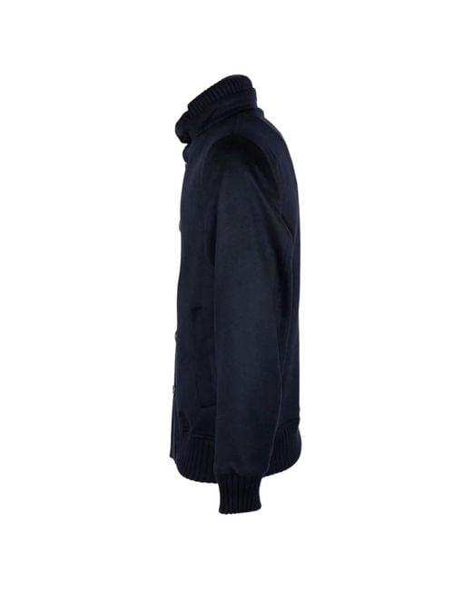 KIRED Blue Cashmere Bomber Jacket for men