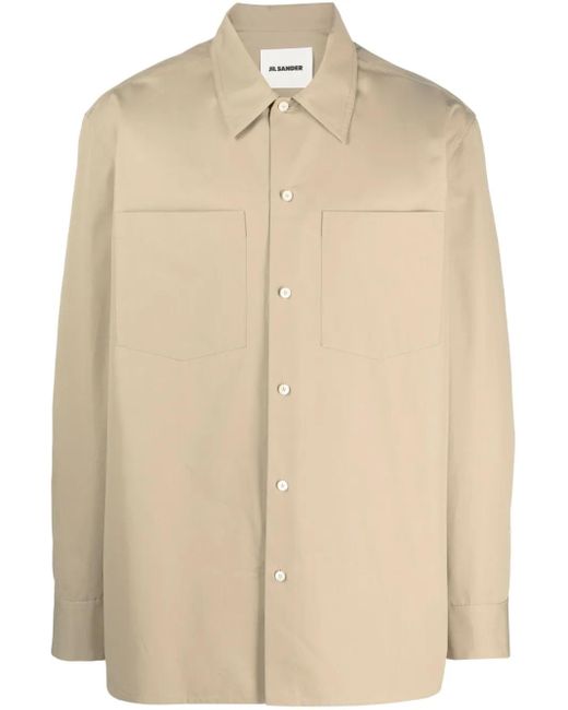 Jil Sander Natural Long-Sleeve Cotton Shirt for men