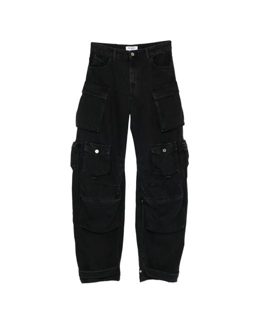 The Attico Black Ruffled Jeans