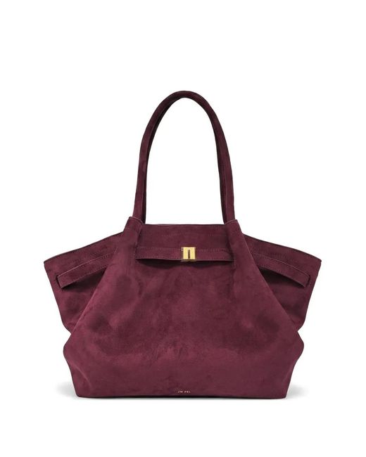 JW PEI Purple Medium Suede-Effect Tote Bag