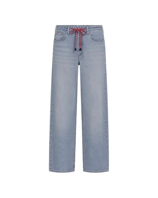Rag & Bone Blue Rb Miramar Denim-Print Drawstring Trousers
