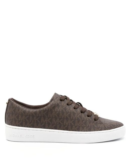 MICHAEL Michael Kors Brown Keaton Logo-Print Sneakers