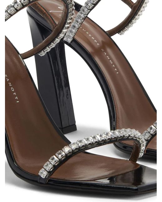 Giuseppe Zanotti Black 105Mm Valentiine Crystal Sandals