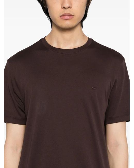 Michael Kors T-Shirt mit Logo-Stickerei in Brown für Herren