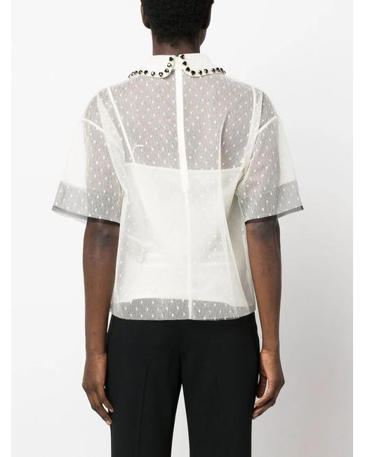 RED Valentino Blouse Verfraaid Met Kristallen in het White