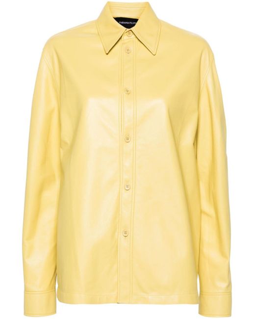 Fabiana Filippi レザーシャツジャケット Yellow