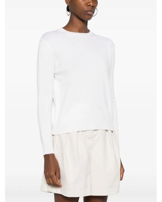 Max Mara White Pure Cashmere Clothing Sweaters