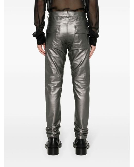Trousers > leather trousers Rick Owens pour homme en coloris Gray