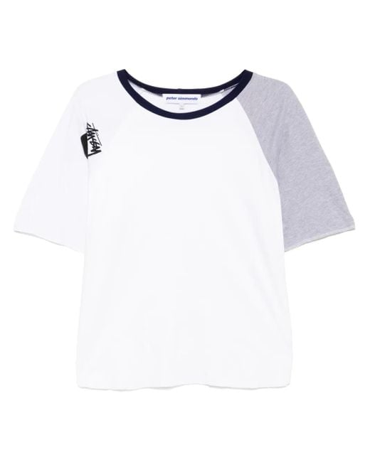 Stain Shade Blue Crew-Neck T-Shirt for men