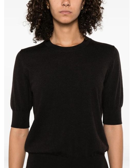 P.A.R.O.S.H. Black Crew-Neck Top