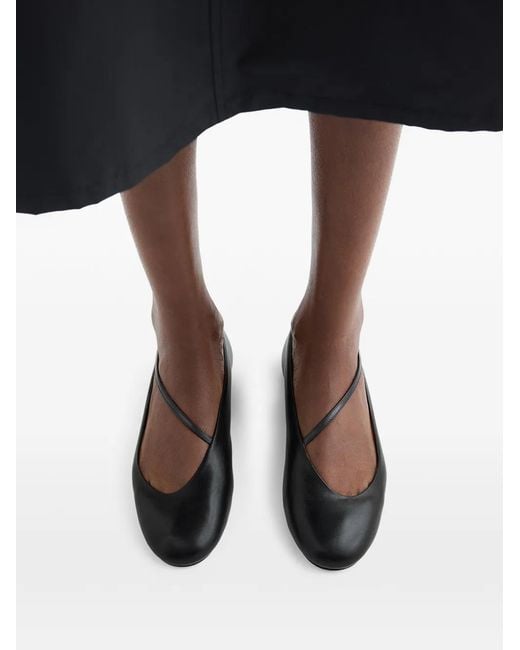 Jil Sander Black Leather Ballet Flats