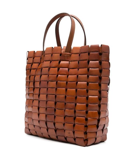 Dragon Diffusion Brown Leather Tote Bag