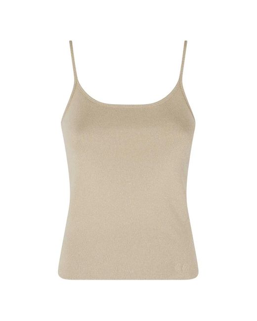 Mc2 Saint Barth Natural Zaira Ribbed-Knit Top