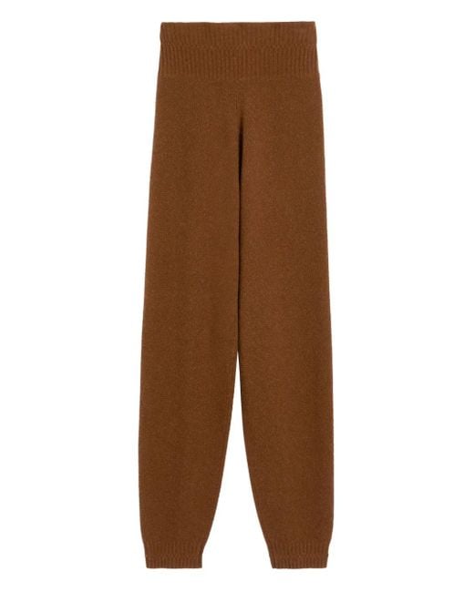 Max Mara Brown Gestrickte High-Waist-Hose