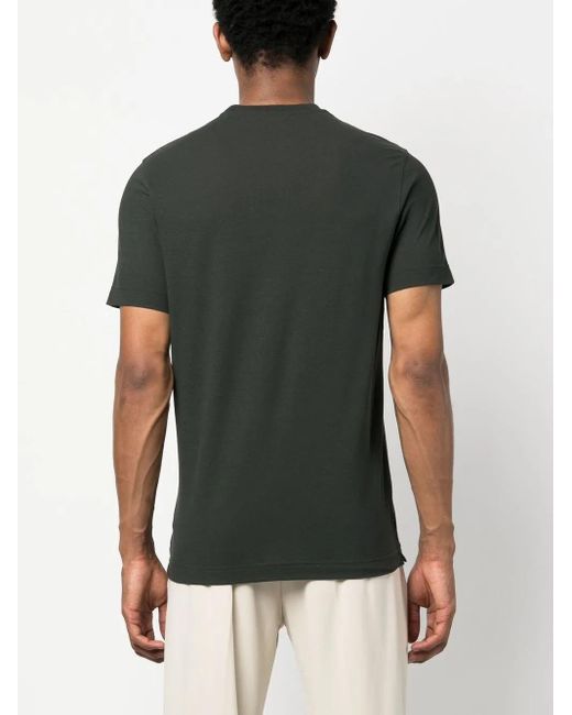 Zanone Green Crew-Neck Cotton T-Shirt for men