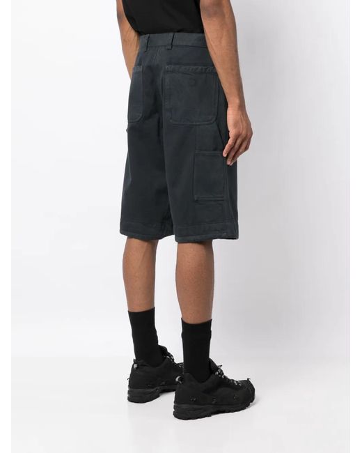Objects IV Life Blue Buckle-Detail Cotton Denim Shorts for men