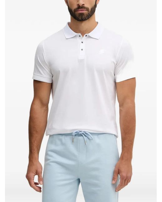 Karl Lagerfeld White Logo-Detail Polo Shirt for men