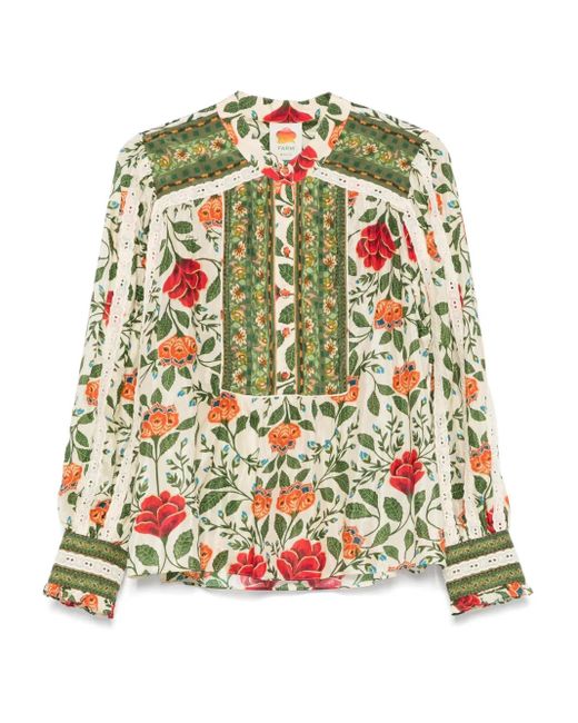 Farm Rio Garden Tapestry Blouse in het Green