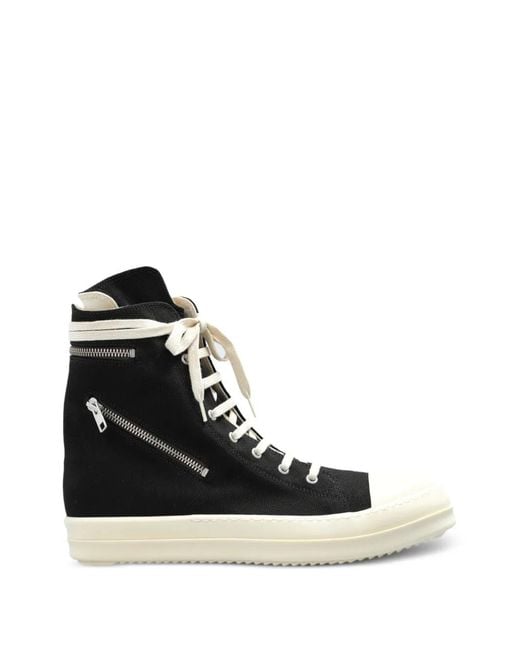 Rick Owens Black Zip-Embellishment Sneakers for men