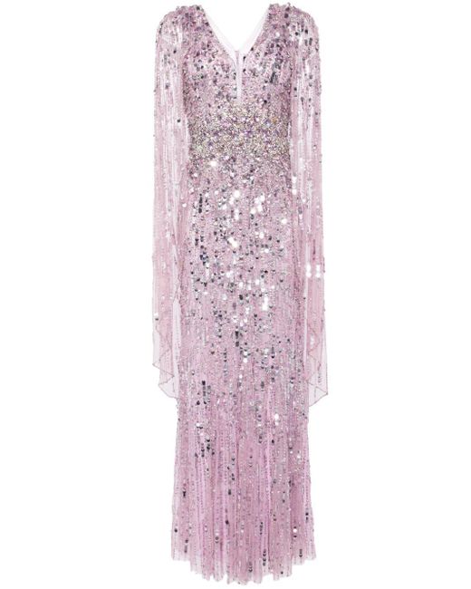 Jenny Packham Purple Honey Pie Embroidered Gown