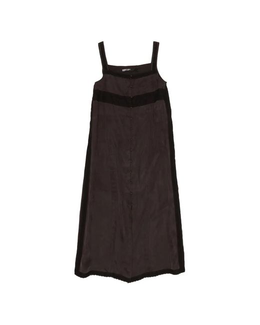 Bimba Y Lola Black Midi Lace-Trim Dress