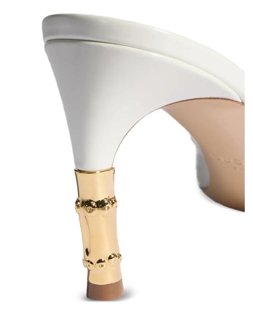 Gucci White Bamboo-Effect Leather Sandals