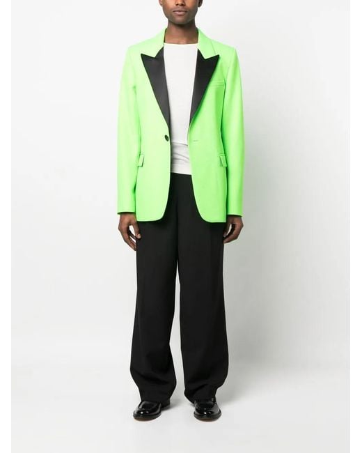 AMI Green Single-Breasted Blazer