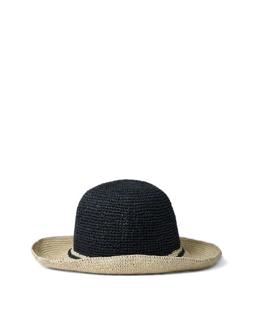 Totême Black Chapeau En Paille Tressée Tressée