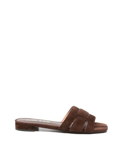 Bibi Lou Brown Cut-Out Sandals