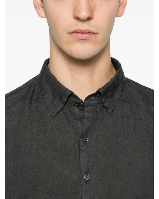 Barena Pavan Linnen Overhemd in het Black voor heren