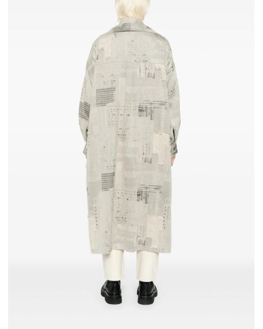 Y's Yohji Yamamoto White Patterned Coat