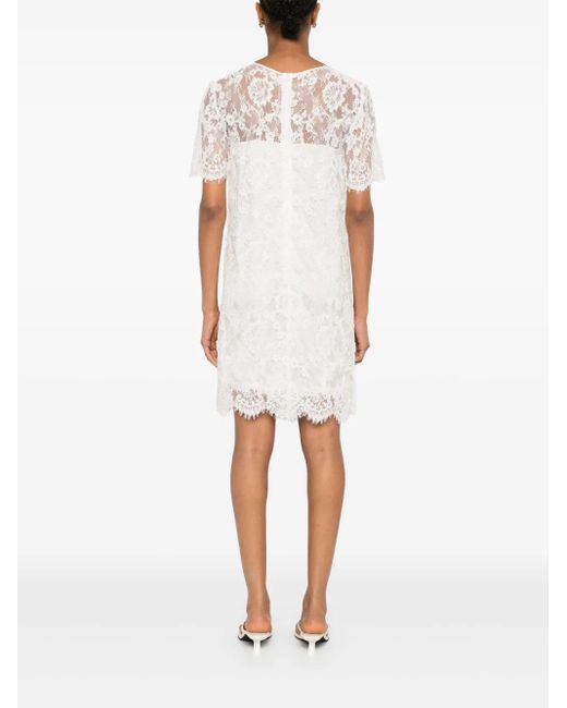 Ermanno Scervino フローラルレース ミニドレス White