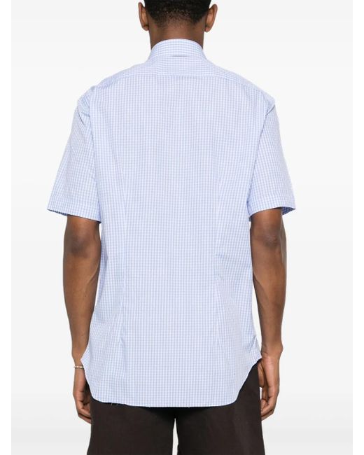 Xacus White Check-Pattern Cotton Shirt for men