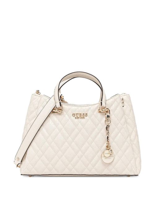 Guess Natural Quilted-Pattern Shoulder Bag