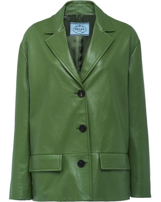 Prada Green Nappa Leather Jacket