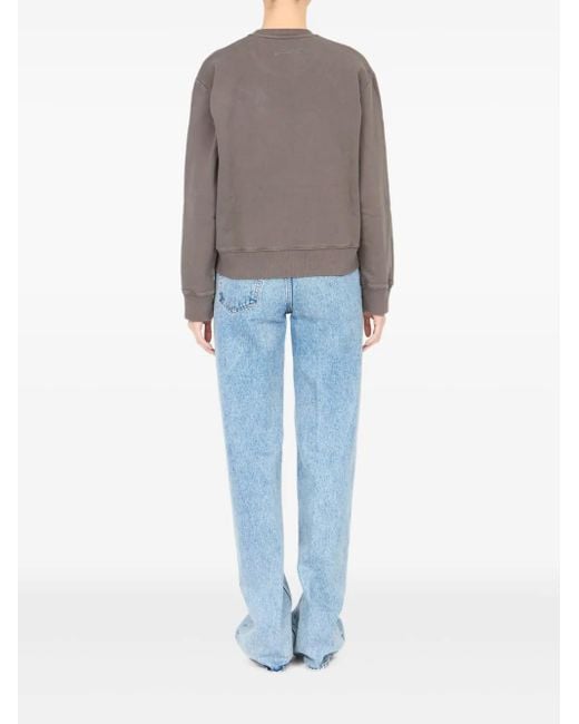 MM6 by Maison Margiela Gray Logo-Patch Sweatshirt