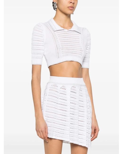 Gcds White Crop Polo