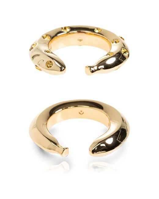 Kate Spade Metallic Banana-Motif Crystal-Embellished Rings