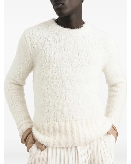 Dolce & Gabbana White Pull À Effet Bouclé for men
