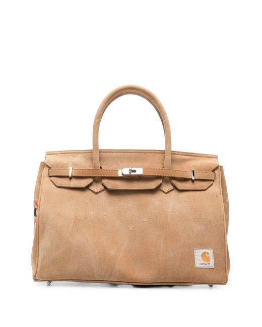 ANOTHER CHANCE Natural Logo-Patch Buckled Tote Bag for men