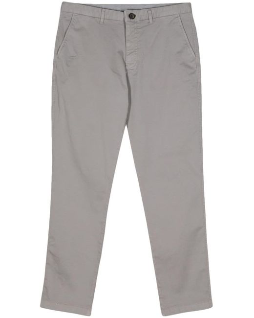 PS by Paul Smith Gray Logo-appliqué Slim-cut Chino Trousers for men