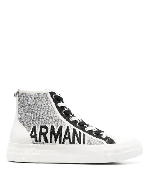 Sneakers alte di Emporio Armani in White da Uomo