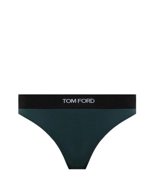 Tom Ford Black Logo-Waistband Brief