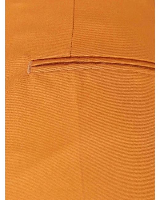 Marni Orange Logo-Patch Pressed-Crease Trousers